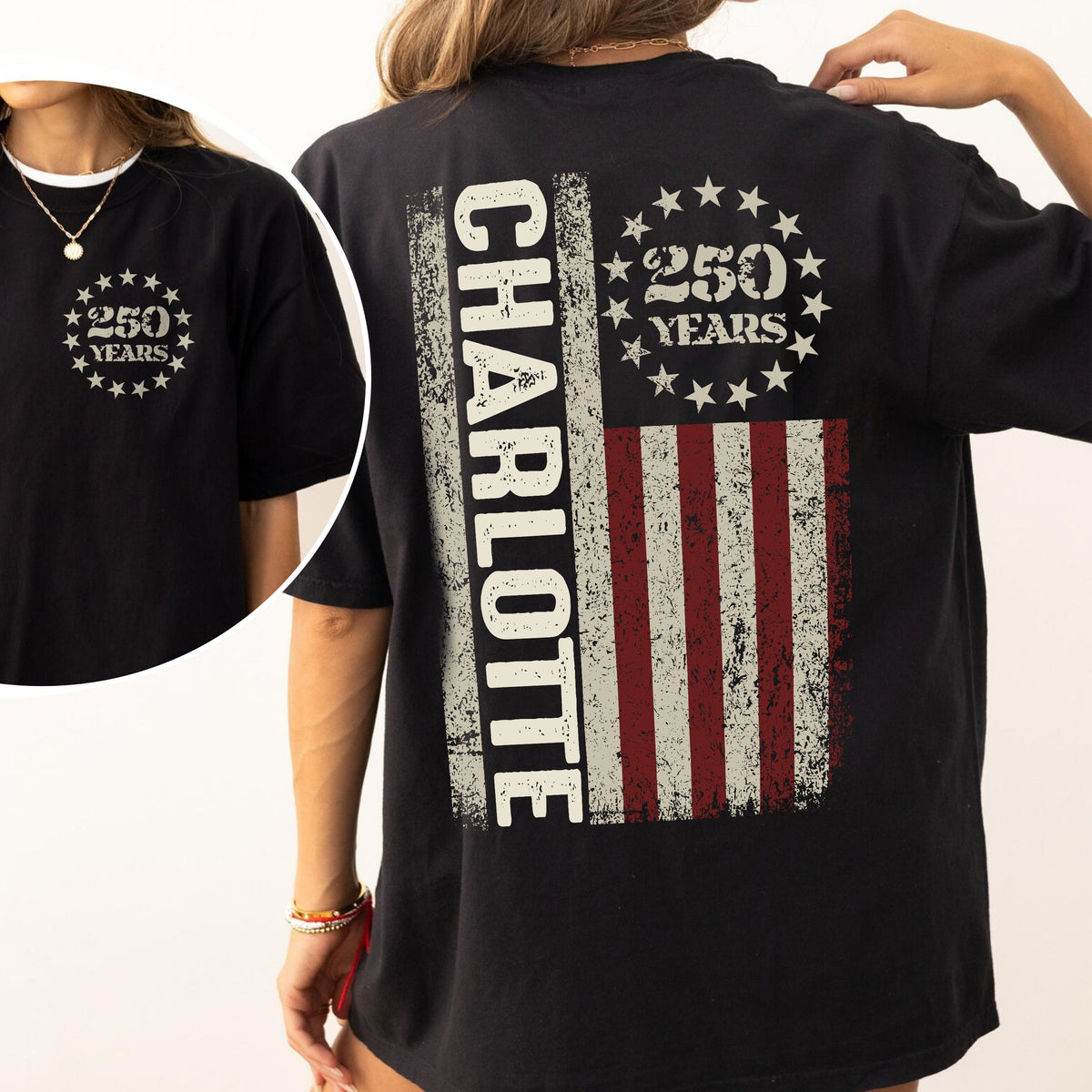 Custom Name American 250 Years Front And Back Dark Shirt TH10 896829