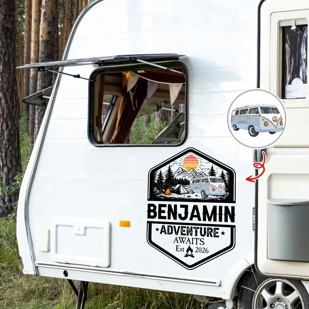Personalized Family Adventures RV Decal - Gift For Campers HO82 902932