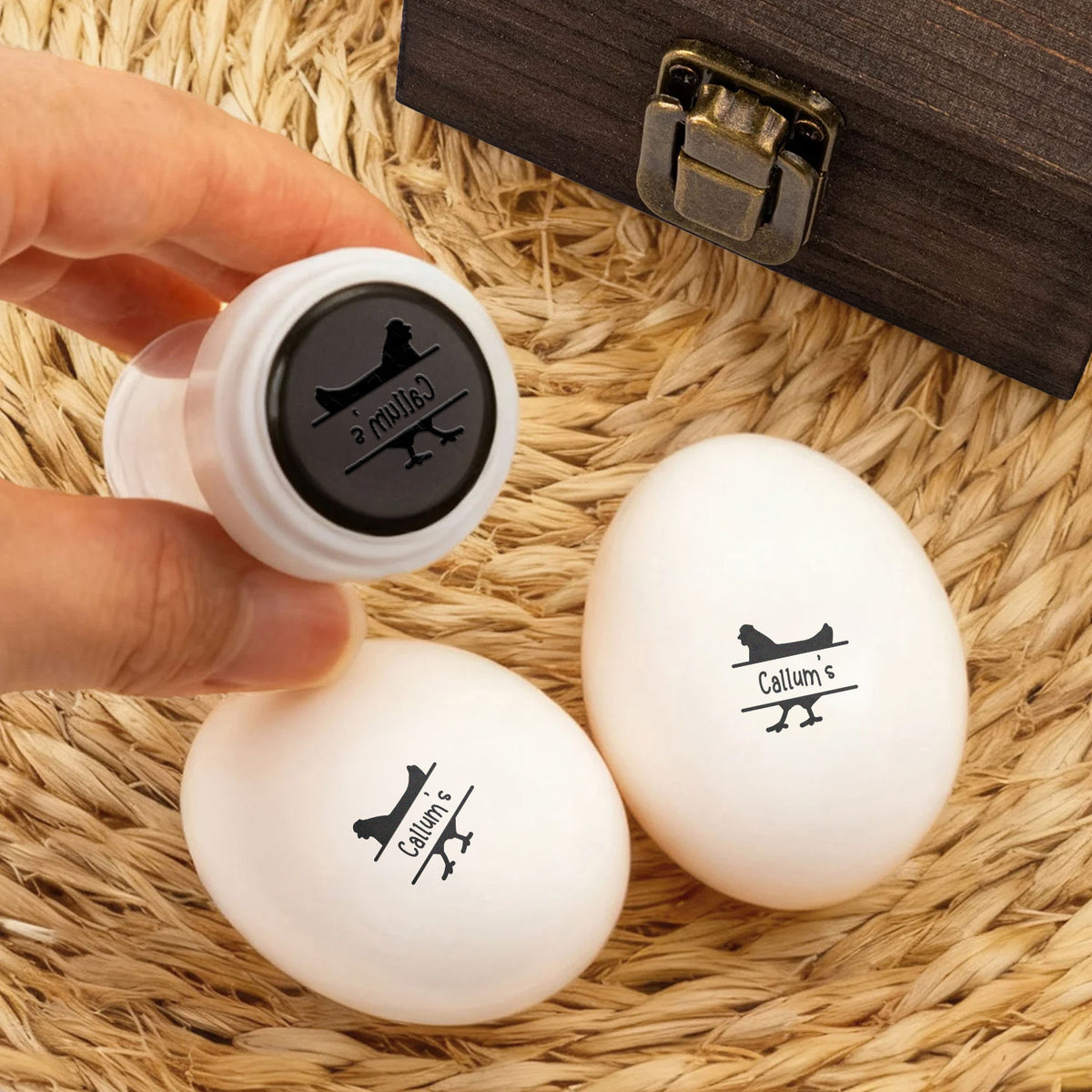 Personalized Chicken Silhouette Egg Stamp Gift for Family Farmer Breeder CH07 896656