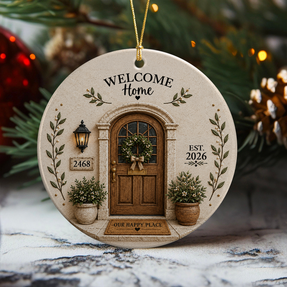 Personalized Welcome Home Ceramic Ornament , Christmas Decoration HO82 903602