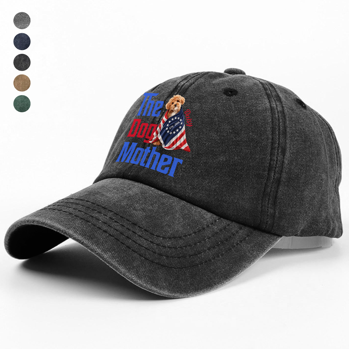 Personalized The Dogmother, Dogfather With 250th USA Anniversary Washed Denim Baseball Cap HO82 901220