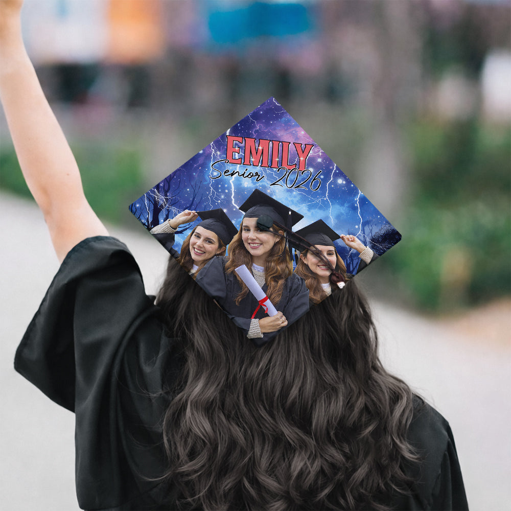 Custom Photo Senior 2026 Retro Style Graduation Cap Topper - Personalized Gift for Graduate TH10 169187