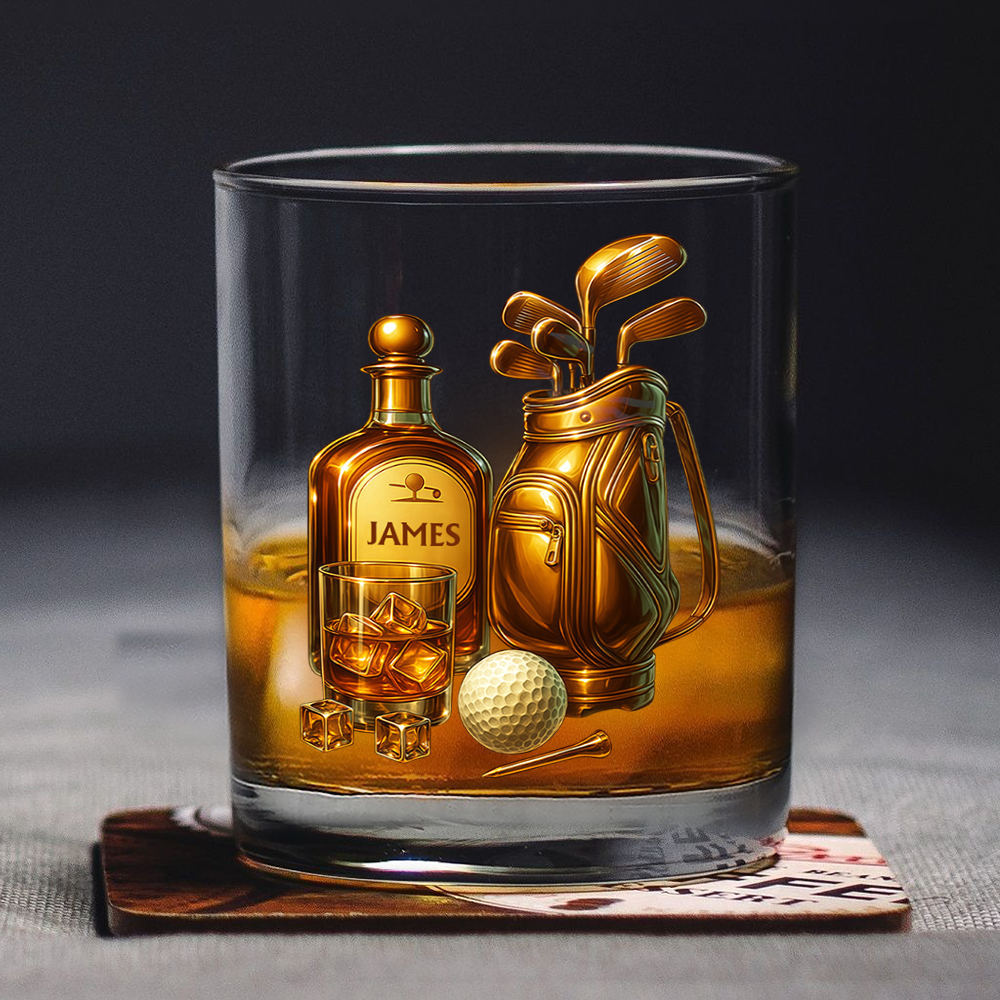 Custom Golf Player Name Whiskey Glass CH07 899810