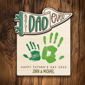 Personalized Hands Down Best Dad Ever 2-Layered Wooden Plaque With Stand TH10 892985