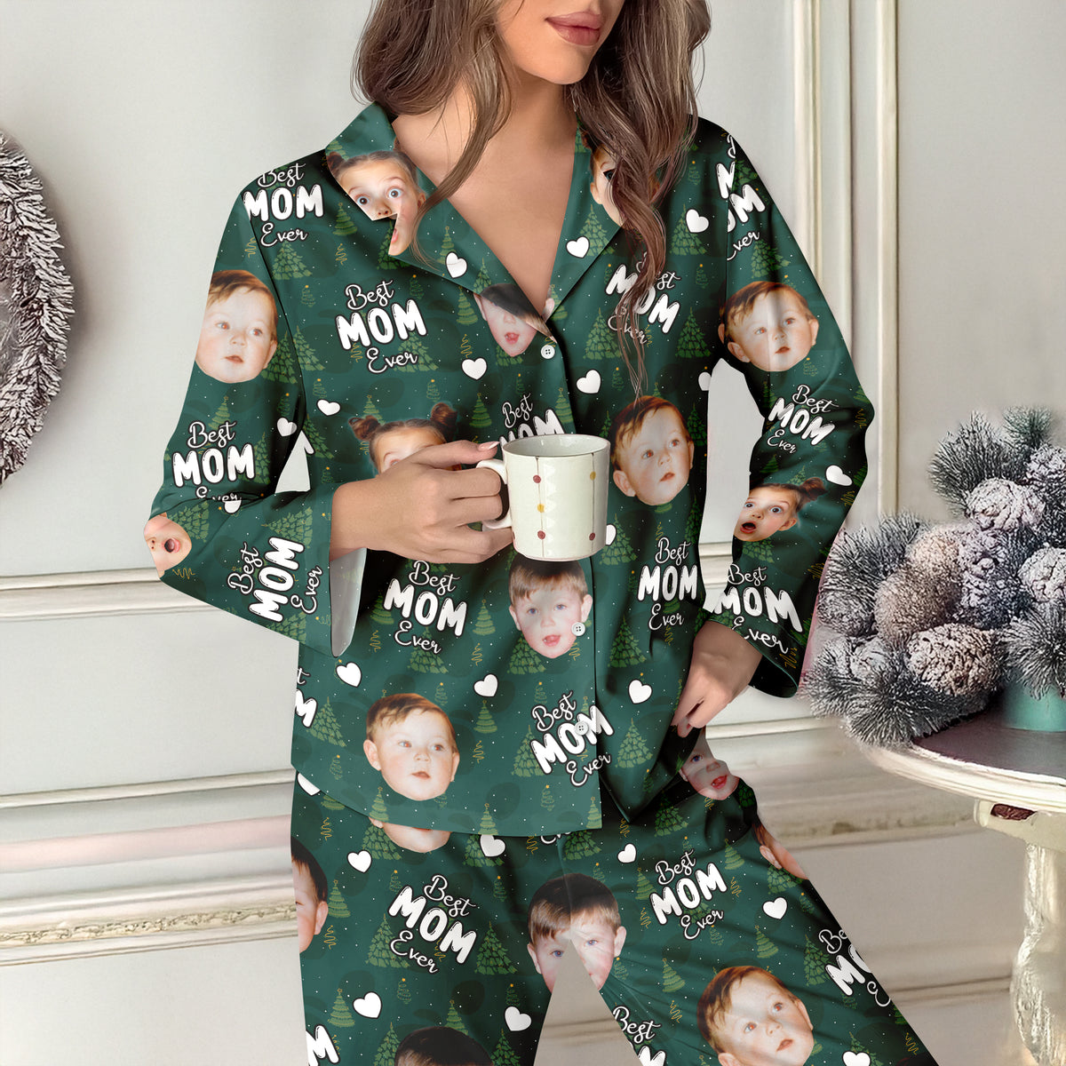 Custom Face Cute Best Dad Ever Christmas Pajamas LM32 895747