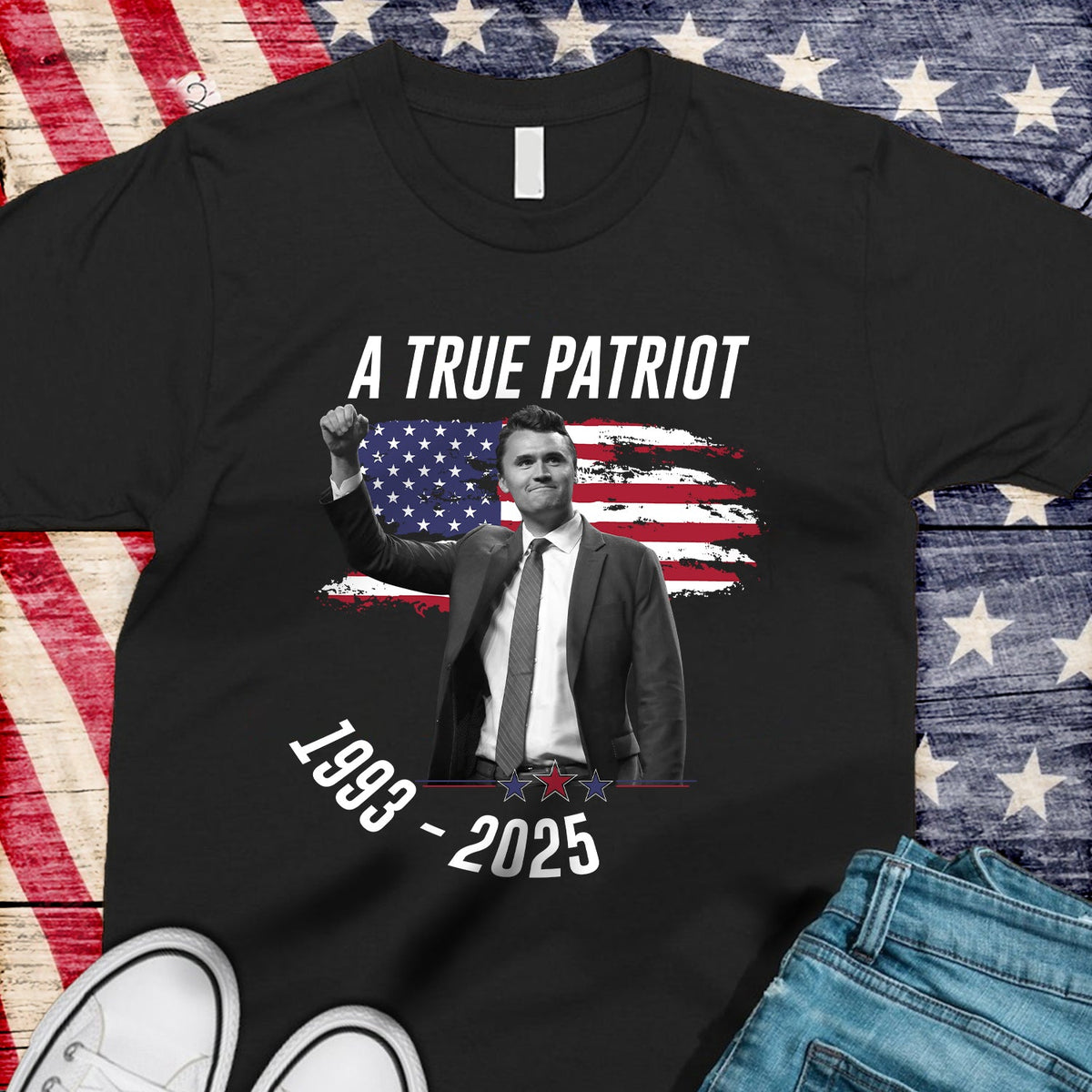 Charlie Kirk - A True Patriot Dark Shirt LM32 65435