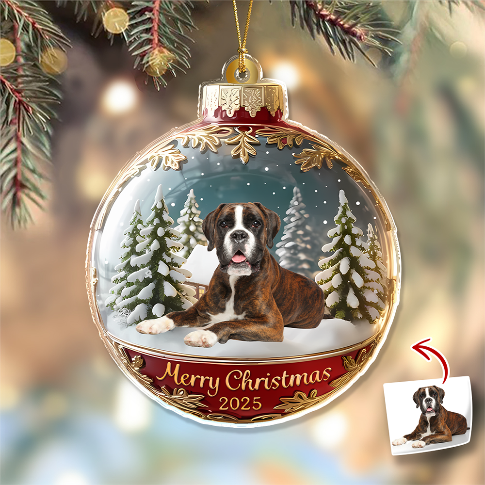 Custom Dog Cat Photo Acrylic Ornament Christmas Gift For Dog Cat Lovers HA75 898378