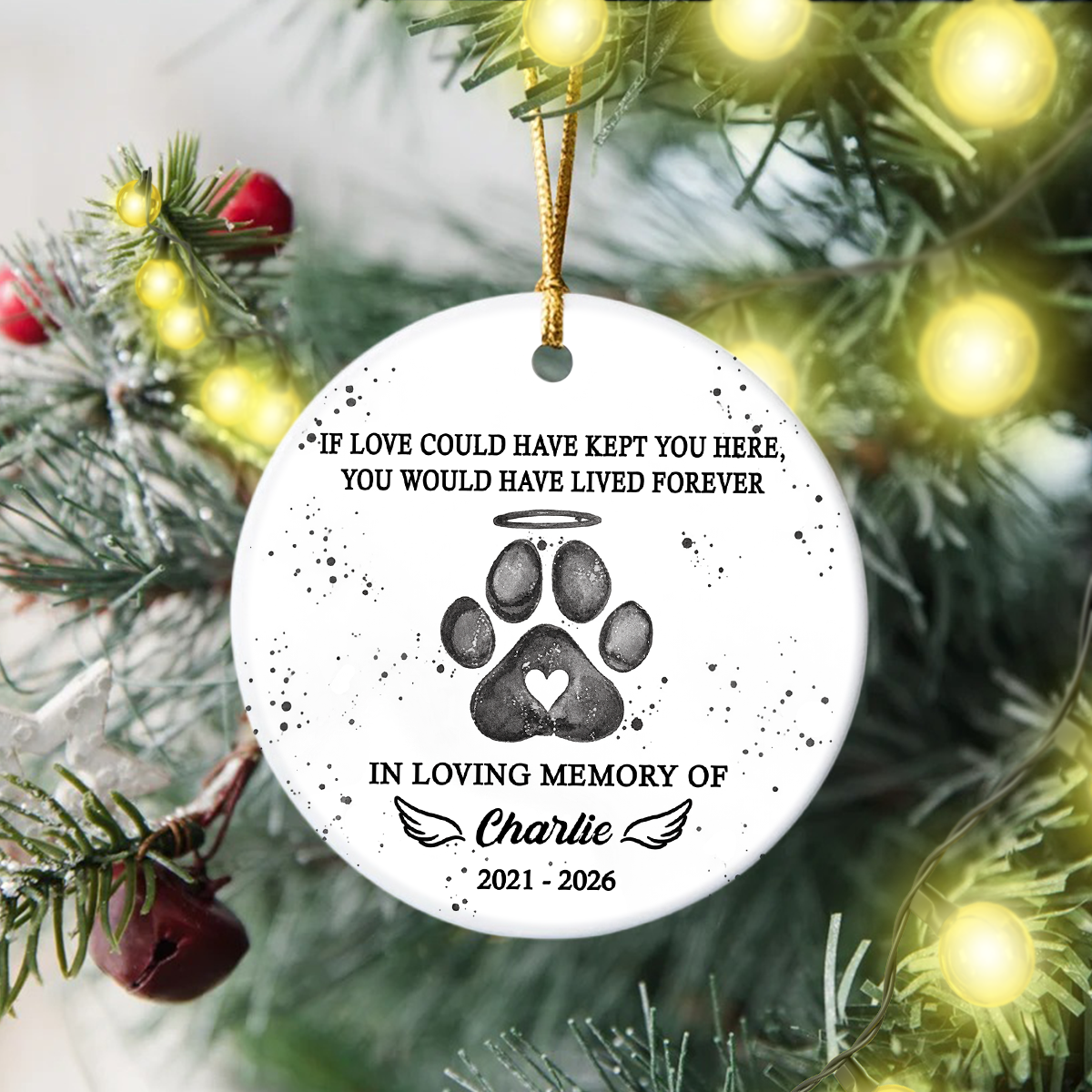 Custom Dog Photo No Longer By My Side Forever In My Heart Memorial Ceramic Ornament HO82 903612