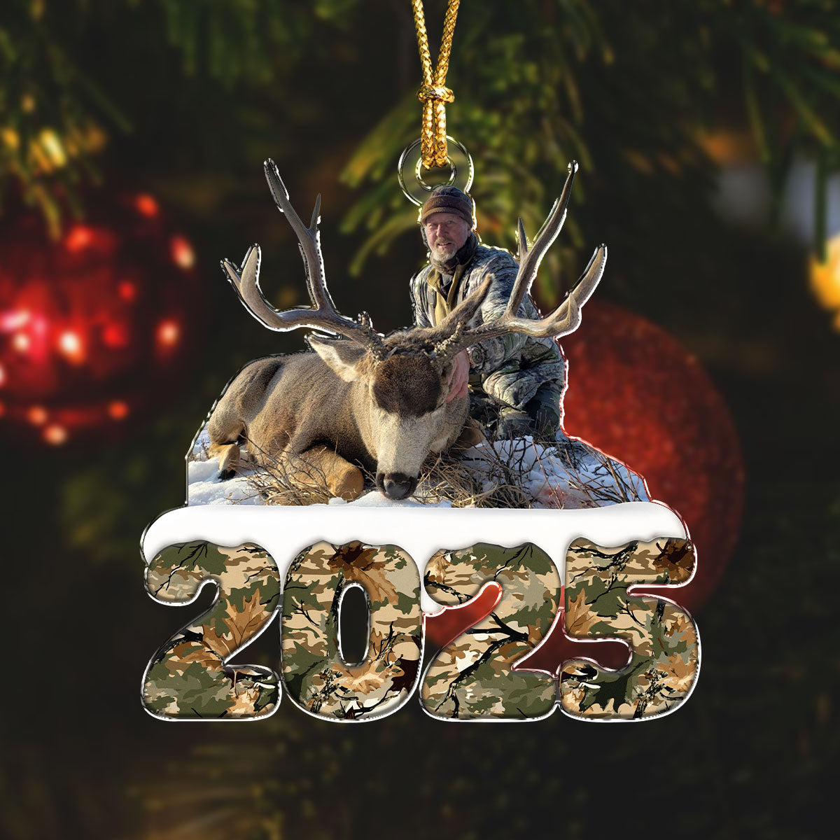 Custom Photo Acrylic Ornament Christmas Gifts For Deer Hunting Lovers HA75 898026
