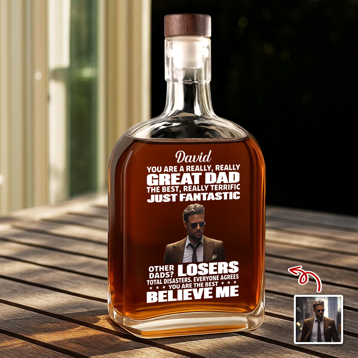 Custom Photo You Are A Great Dad Whiskey Bottle For Dad TH10 896733
