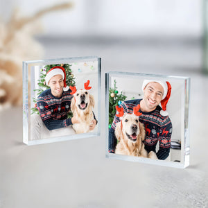 Custom Photo In loving Memory Dog Memorial Wooden & Acrylic Photo Block Set HA75 892700