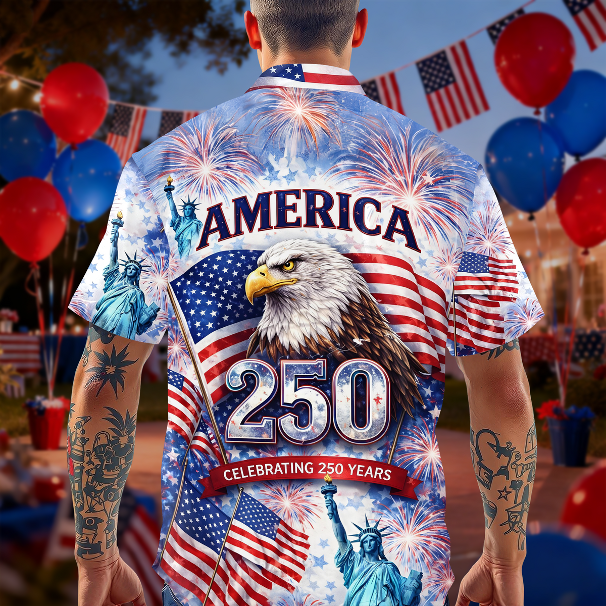 Celebrating 250th Anniversary United States Hawaiian Shirt 4th of July Gift CH07 910406
