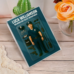 Custom Police Figure Acrylic Block Plaque, Unique Keepsake, Father's Day Gift HA75 892338