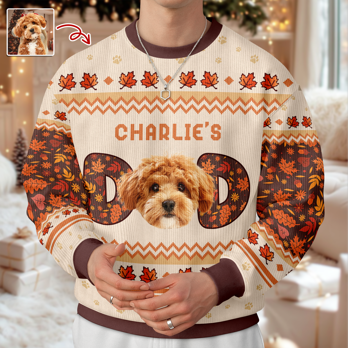 Custom Photo Dog Dad, Dog Mom Ugly Sweater HA75 897076