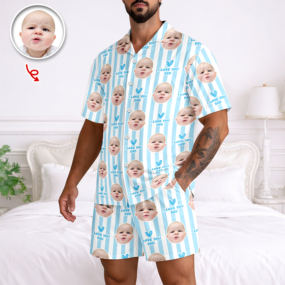 Custom Funny Face I Love You Best Dad, Mom Ever Short Pajamas, Family Gift LM32 669819