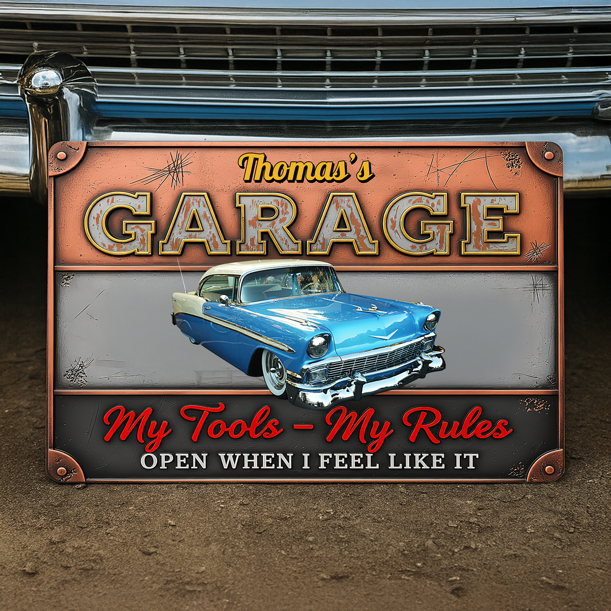 My Tools My Rules Custom Car Photo Retro Garage Metal Sign CH07 896276