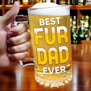 Custom Photo Best Cat And Dog Dad Ever Print Glass Beer Mug HO82 894254