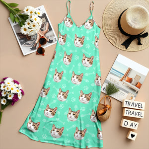 Custom Pet Photo Maxi Dress For Dog And Cat Lovers CH07 895610