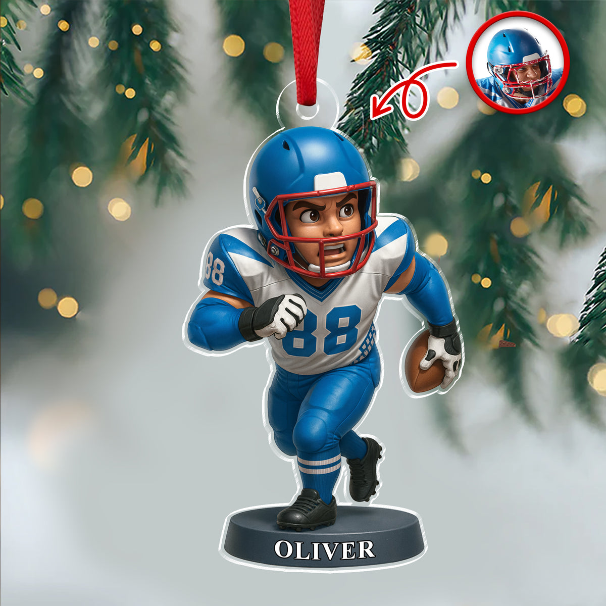 Custom Photo American Football 3D Effect Figure Art Acrylic Ornament Gifts For Sports Lovers HA75 897436