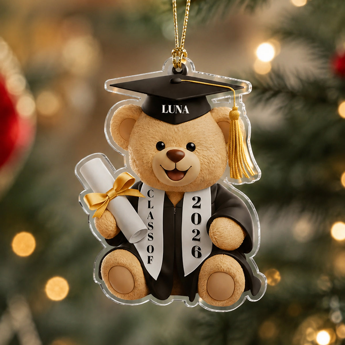 Personalized Graduation Class Of 2026 Teddy Bear Acrylic Ornament Senior Graduation Gift TH10 170653