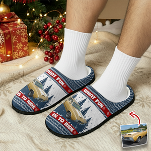 Custom Car Photo Oh What Fun It Is To Ride For Men Slippers Gift For Car Lovers HA75 898142