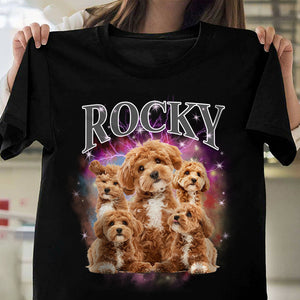 Custom Dog Photo and Name Retro Black Shirt For Dog Lovers LM32 891965