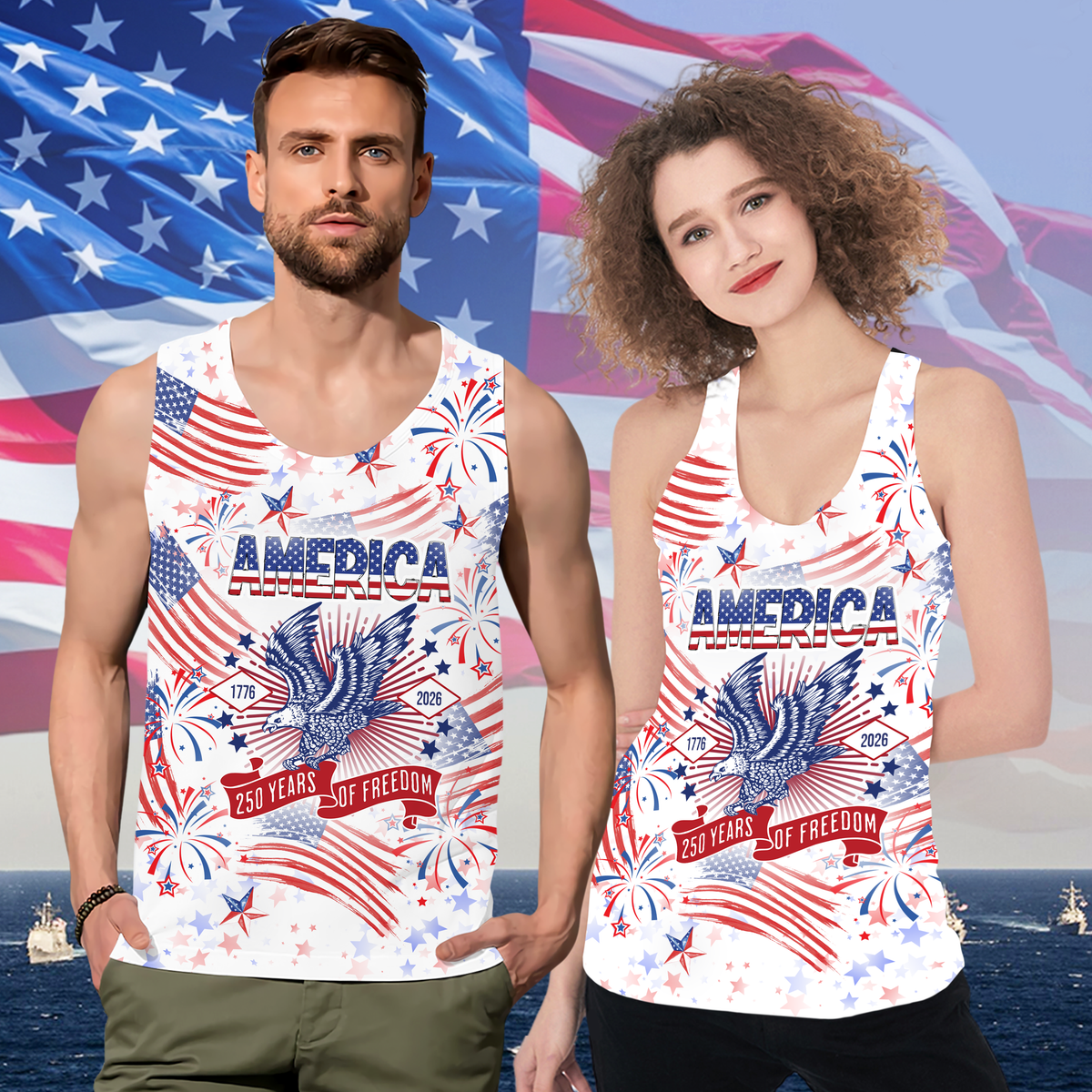 250 Years Of Freedom America Patriotic Tanktop TH10 169239