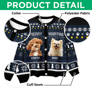 Custom Photo Merry Woofmas Christmas Ugly Cardigan TH10 896375