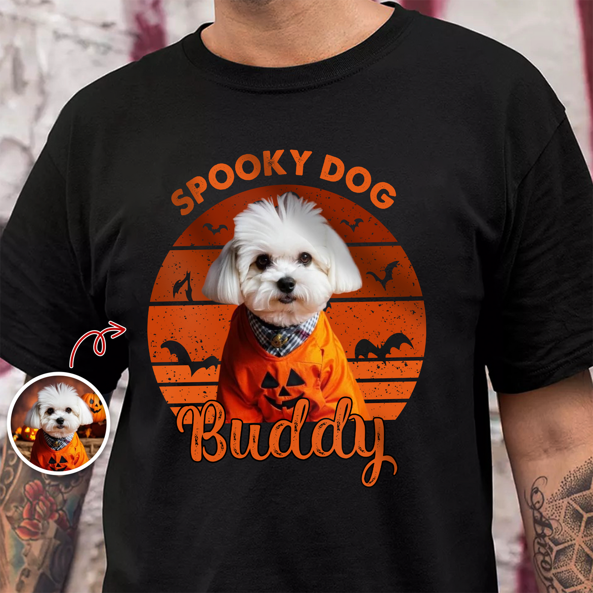 Custom Dog Cat Photo Pet Spooky Halloween Dark Shirt HO82 894986