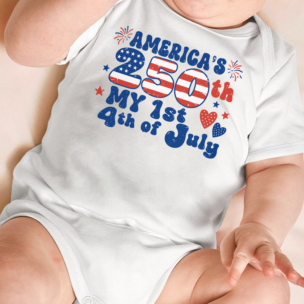 My 1st 4th Of July Baby Onesie, USA 250th Anniversary CH07 911970