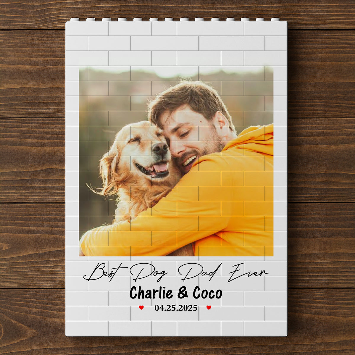 Custom Photo Best Dog Dad, Dog Mom Ever Building Block TH10 898851