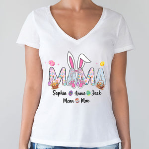 Easter Bunny Coquette Bow Gift For Family Custom Grandma And Kids Bright Shirt CH07 895354