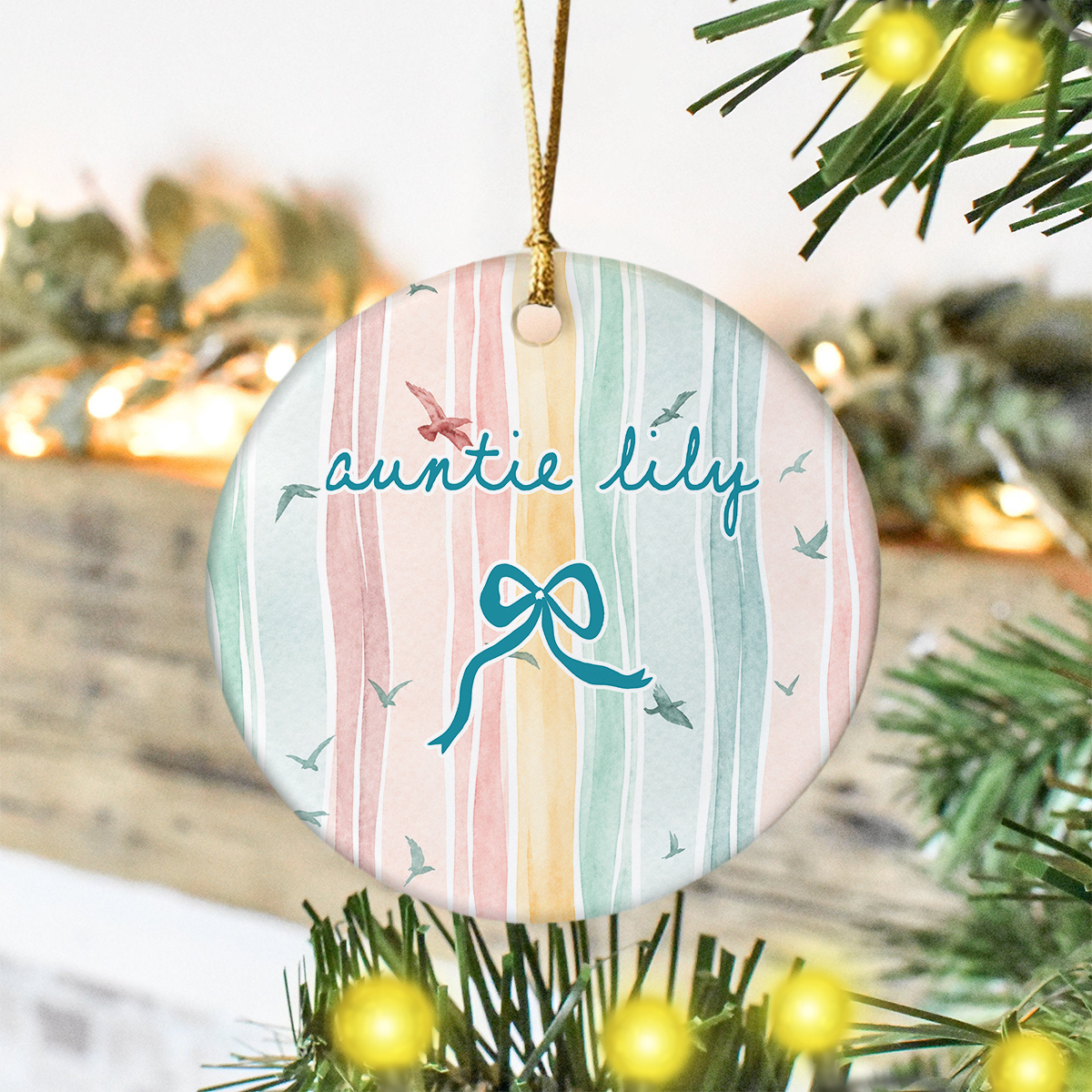 Personalized Auntie Ceramic Ornament Holiday Keepsake, Wedding Christmas Tree Decoration TH10 170667