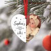 Custom Photo Baby's First Christmas Heart Ceramic Ornament Baby Christmas Tree Decoration Gift HO82 903428