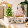 Personalized Name Couple Mini Ceramic Pot with Glass Christmas Tree HO82 903520