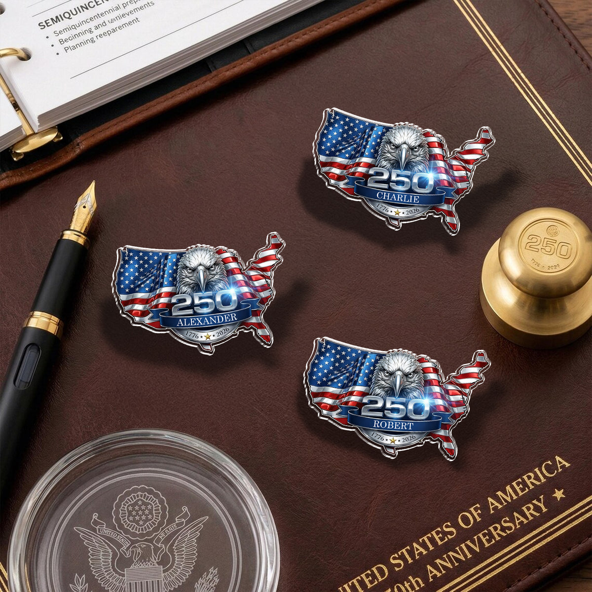 250th Anniversary Eagle USA Semiquincentennial 1776-2026 Patriotic Acrylic Pin HO82 901804