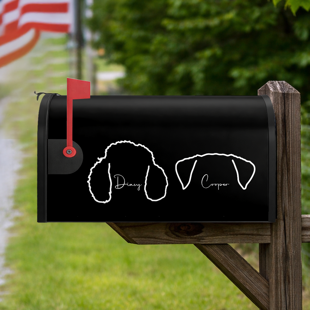 Personalized Dog Ear Line Mailbox Cover TH10 898401