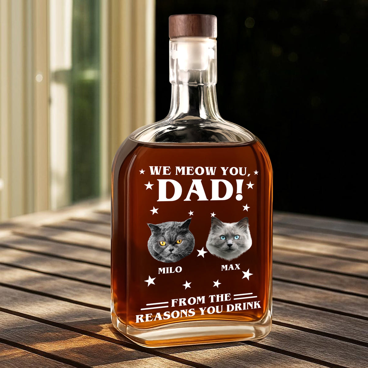 Custom Photo We Meow You - Cat Personalized Custom Whiskey Bottle - Father's Day, Gift For Dad, Pet Owners, Pet Lovers HO82 894078