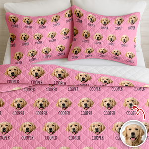 Custom Photo And Name Quilt Bedding Set For Dog Lover TH10 896677