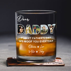Custom Photo Dear Dad We Woof You Whiskey Glass CH07 895862