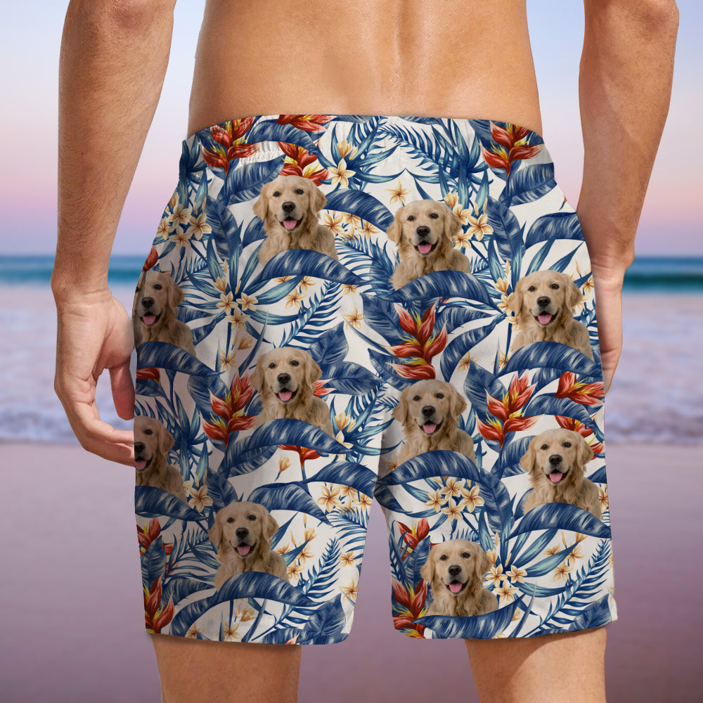 Custom Dog Photo Hawaii In The Air Family Man's Beach Short HO82 894270