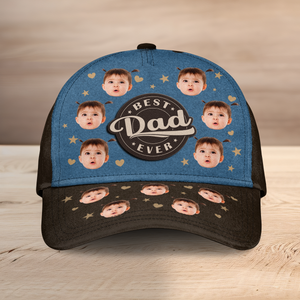Custom Photo Funny Kid Faces Best Dad Ever - Personalized Photo Classic Cap TH10 892667