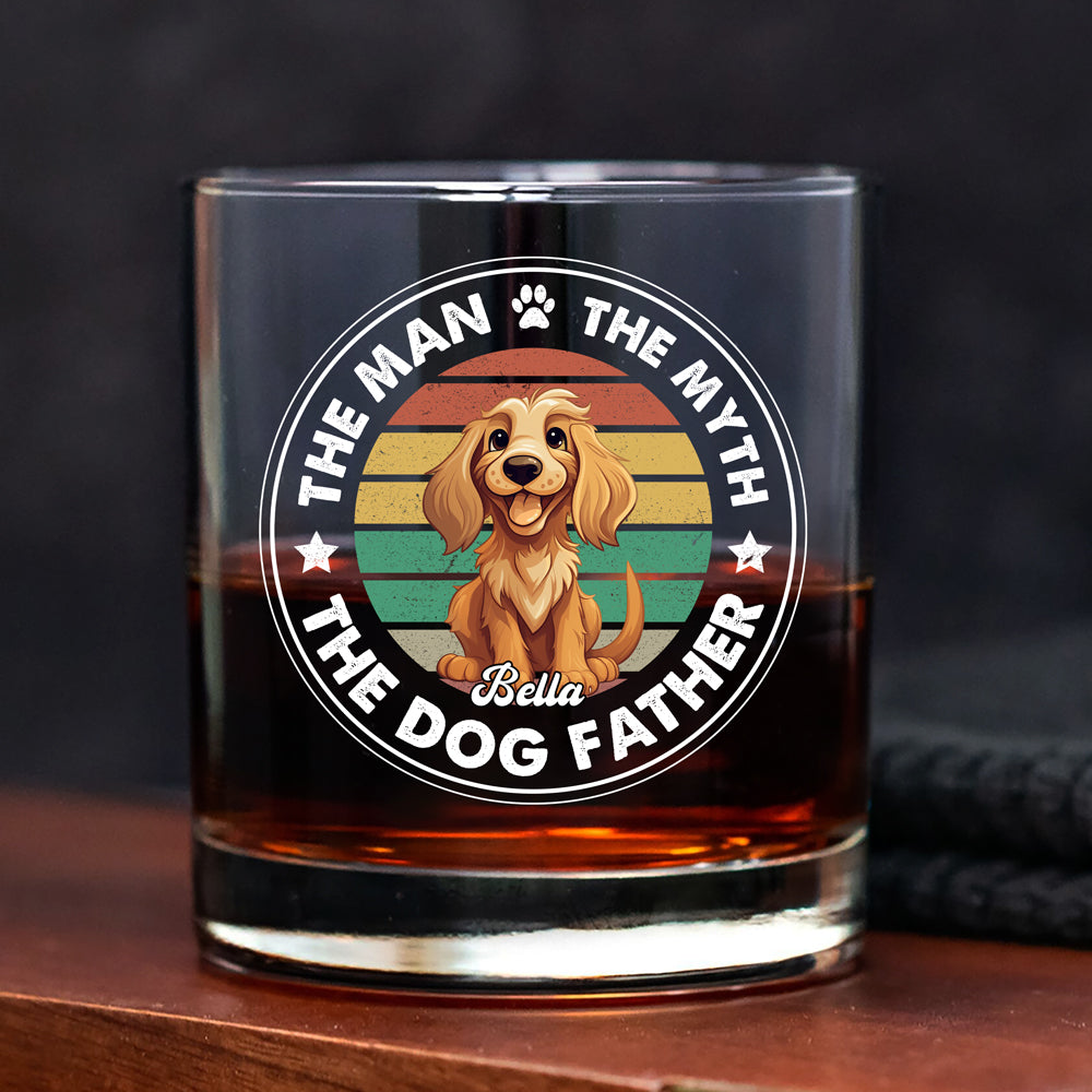Custom Photo The Man The Myth The Dog Father Rock Glass For Dog Lovers CH07 895656