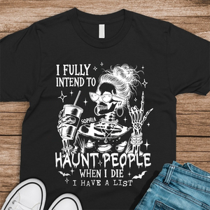 Personalized I Fully Intend To Haunt People Funny Halloween Dark Shirt HA75 897496