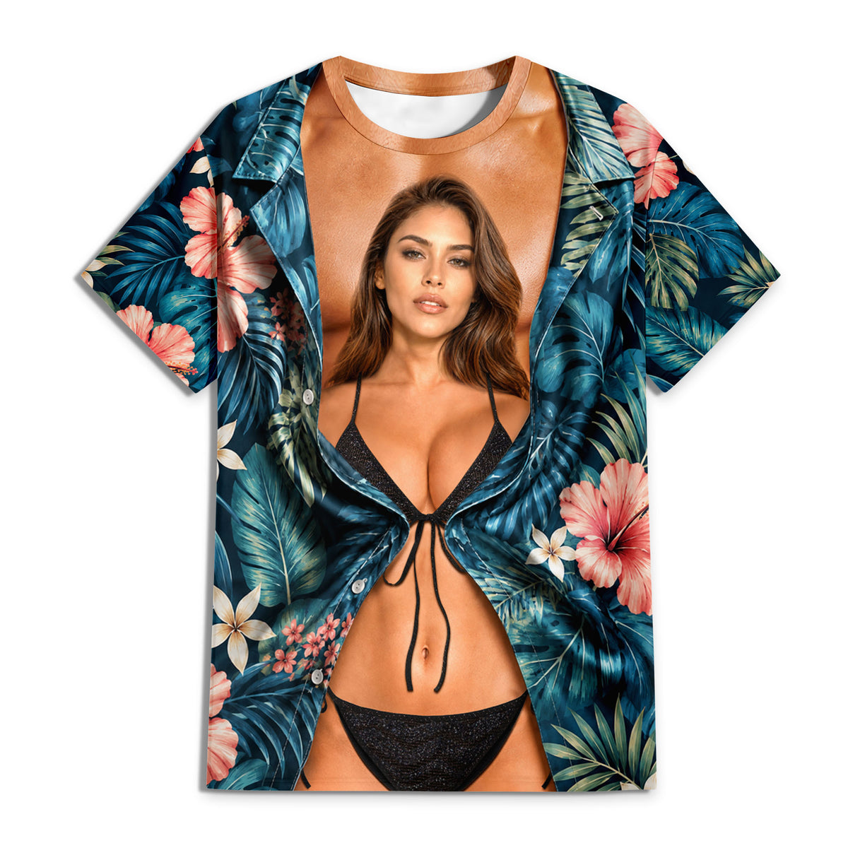 Custom Face Photo Hawaii Funny 3D Shirt For Boyfriend N369 170903