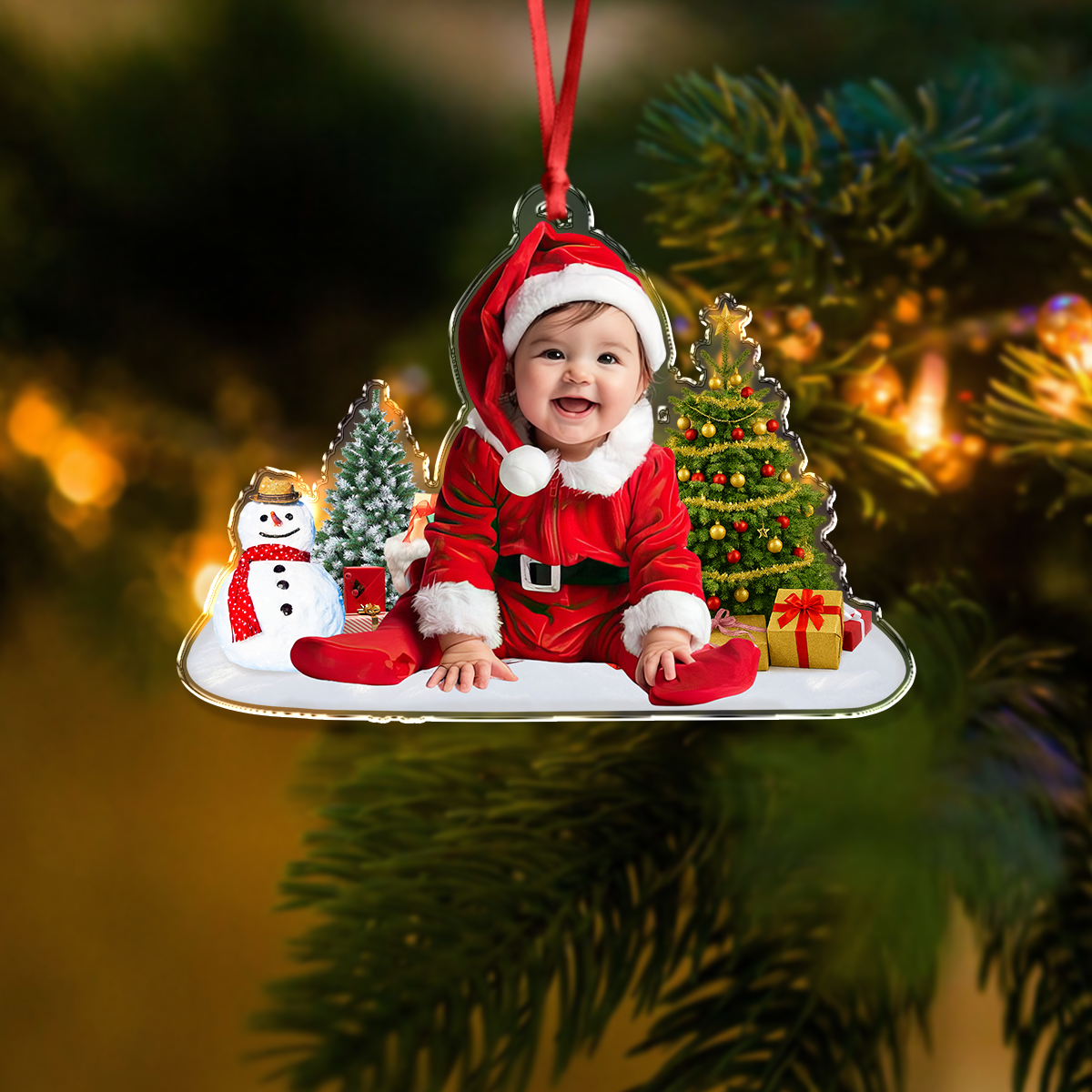 Custom Photo Cute Baby Christmas Acrylic Ornament CH07 899398