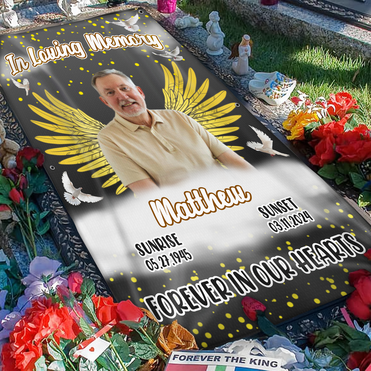 Custom Photo In Loving Memory Grave Blanket TH10 892689