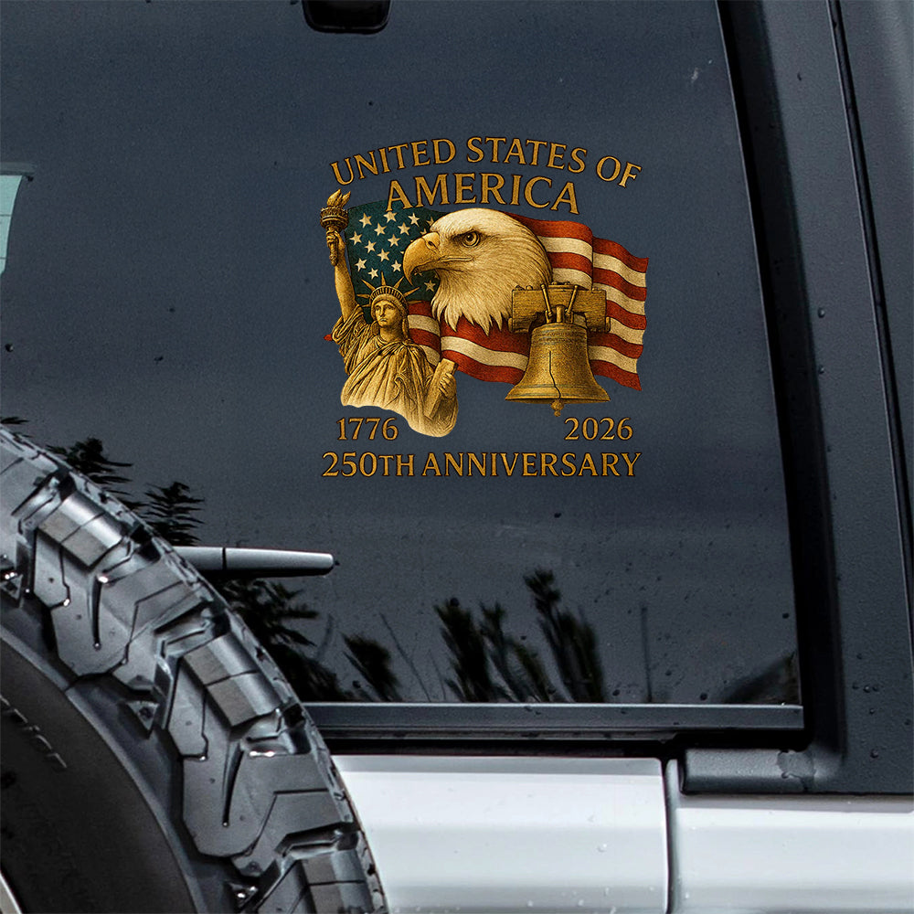 America 250th Anniversary Patriot Eagle With  Statue Of Liberty Car Window Decal Sticker HO82 900866