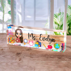Teacher Name Plate Office Decor - Personalized Desk Name Plate CH07 896230