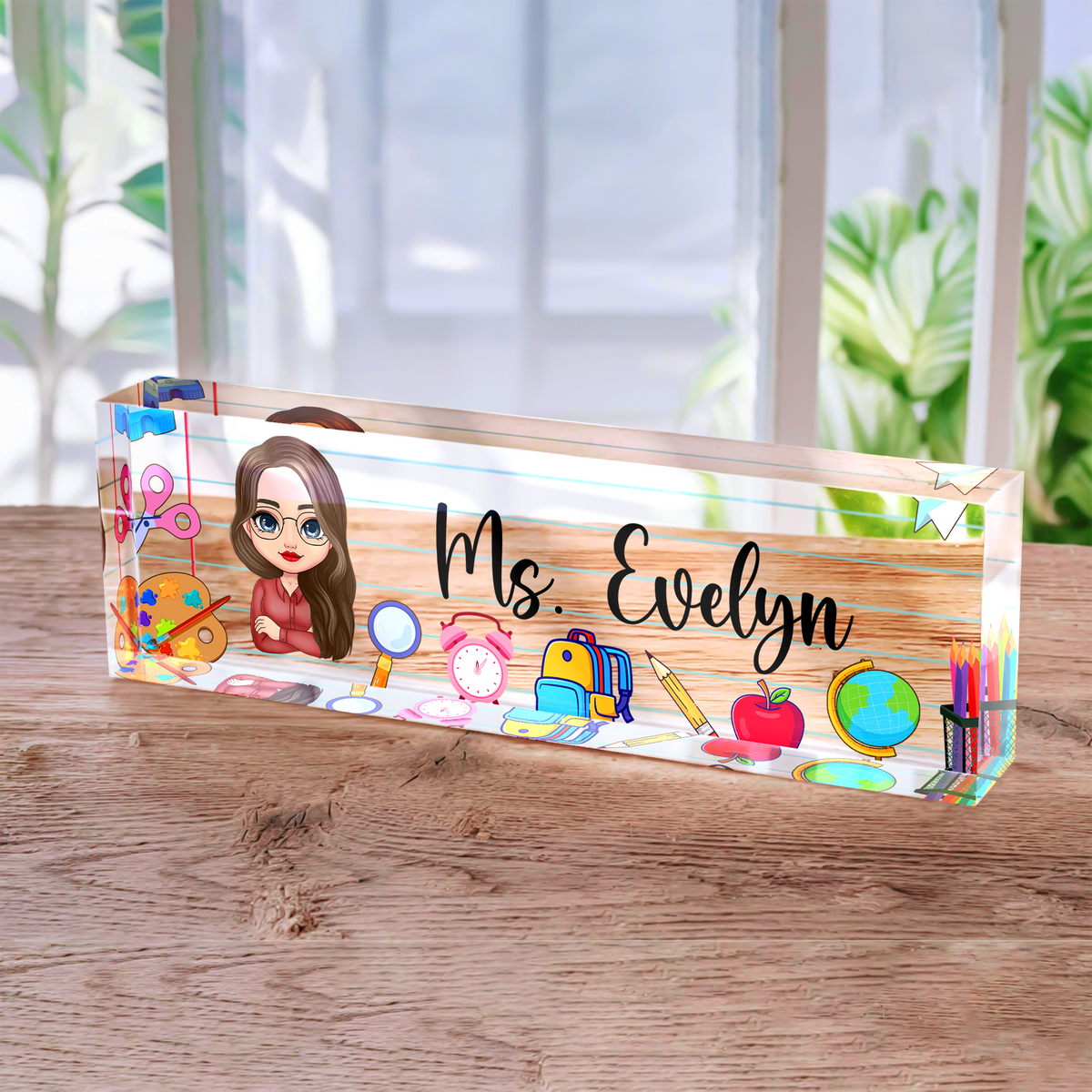 Teacher Name Plate Office Decor - Personalized Desk Name Plate CH07 896230